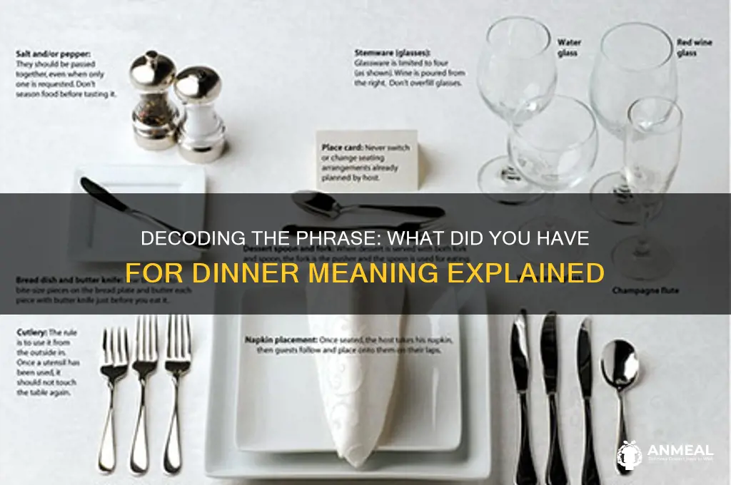 what did you had for dinner meaning