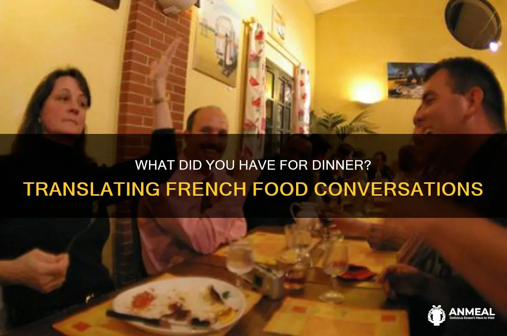 what did you have for dinner translate french