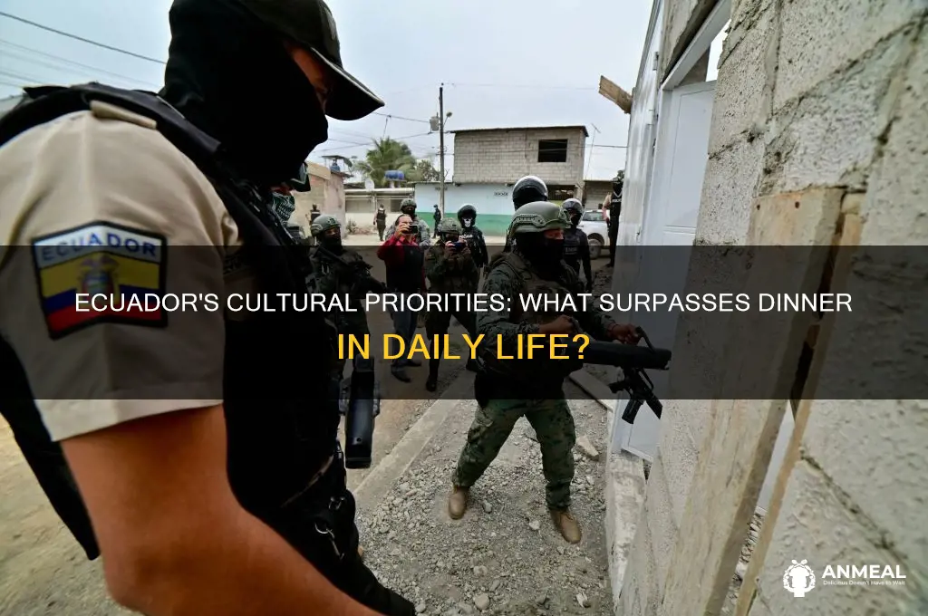 what do ecuadorans place more importance than dinner