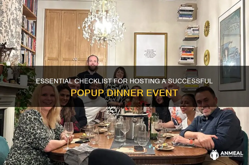 what do i need for a popup dinner