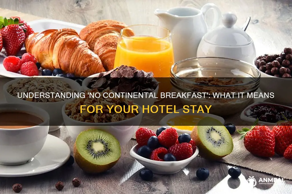 what does no continental breakfast mean