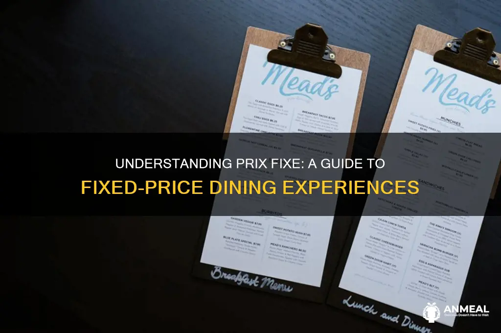 what does prix fixe dinner mean