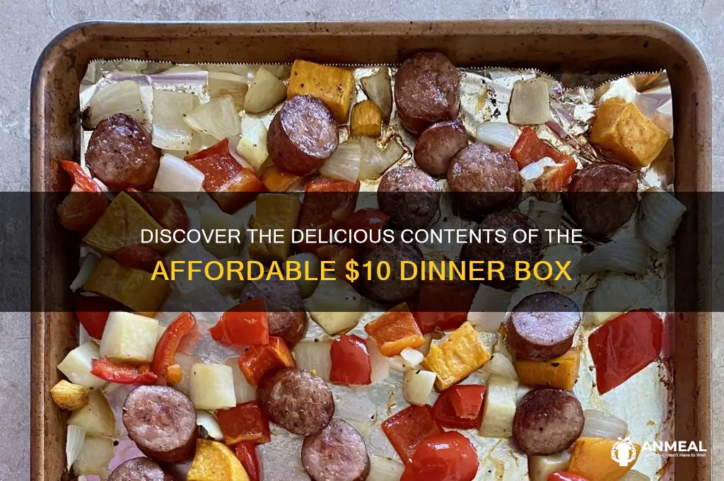 what does the 10 dollar dinner box include