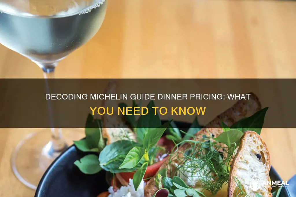 what does the dinner pricing in the michelin guide mean
