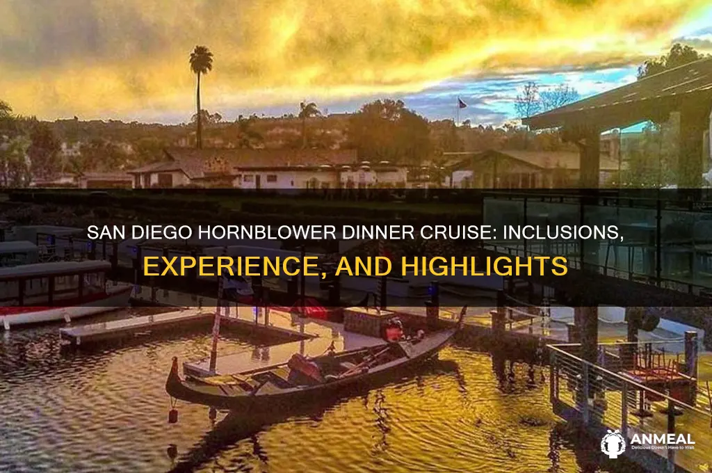 what does the hornblower dinner cruise san diego include