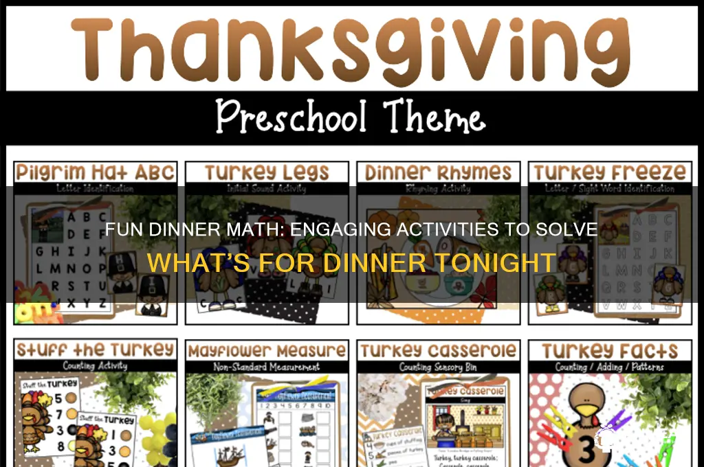 what for dinner math activity