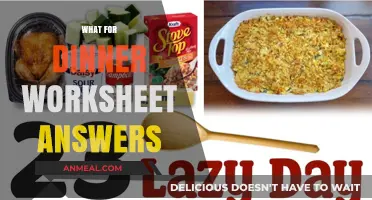 Quick Dinner Ideas: Worksheet Answers for Easy Meal Planning