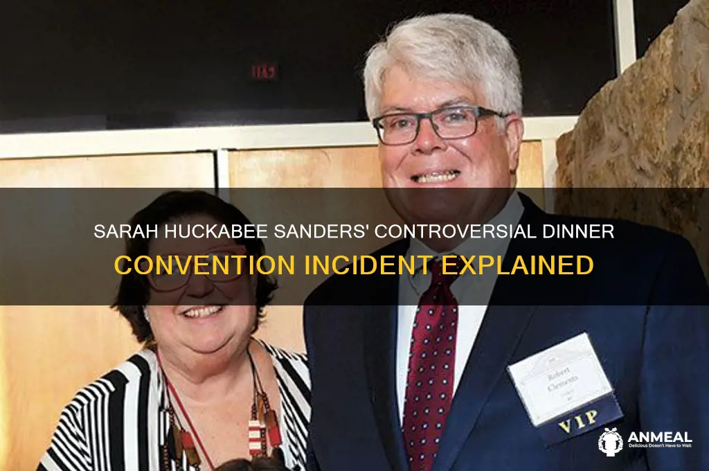 what happened to sarah huckabee sanders at a dinner convention
