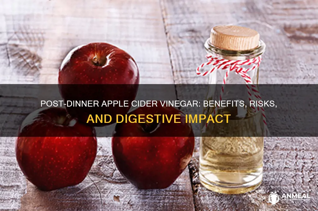 what happens if we drink apple cider vinegar after dinner