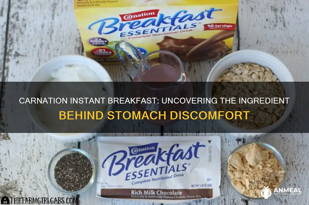 what ingredient in carnation instant breakfast causes stomach issues