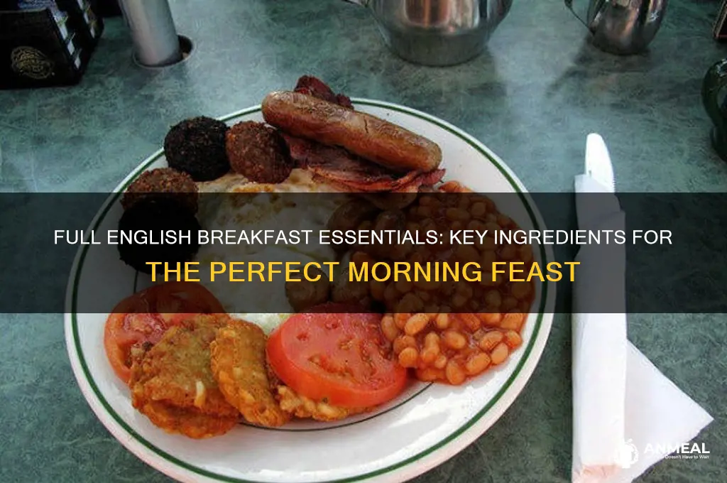 what ingredients are in a full english breakfast
