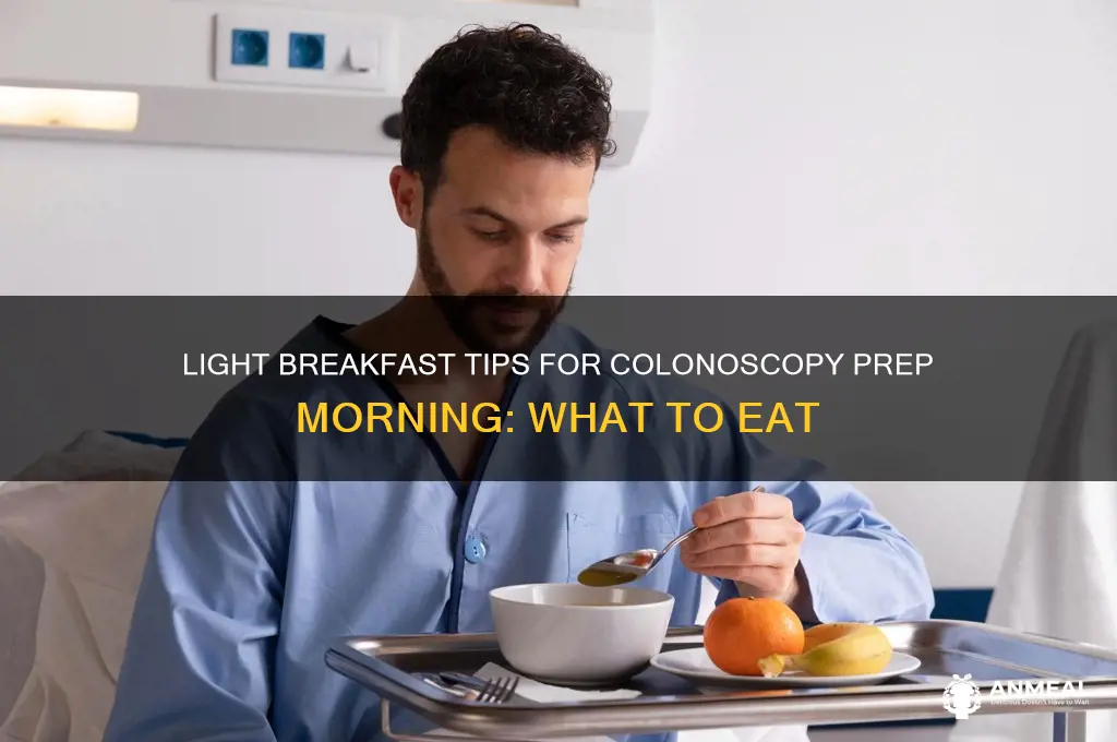 what is a light breakfast the morning of preperation foracolonoscopy