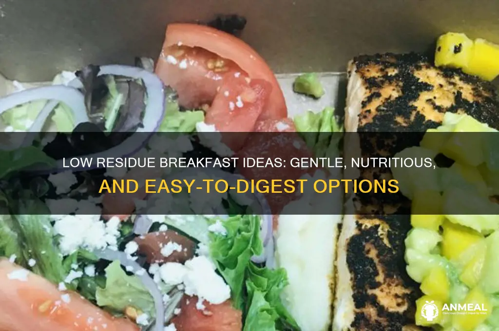what is a low residue breakfast