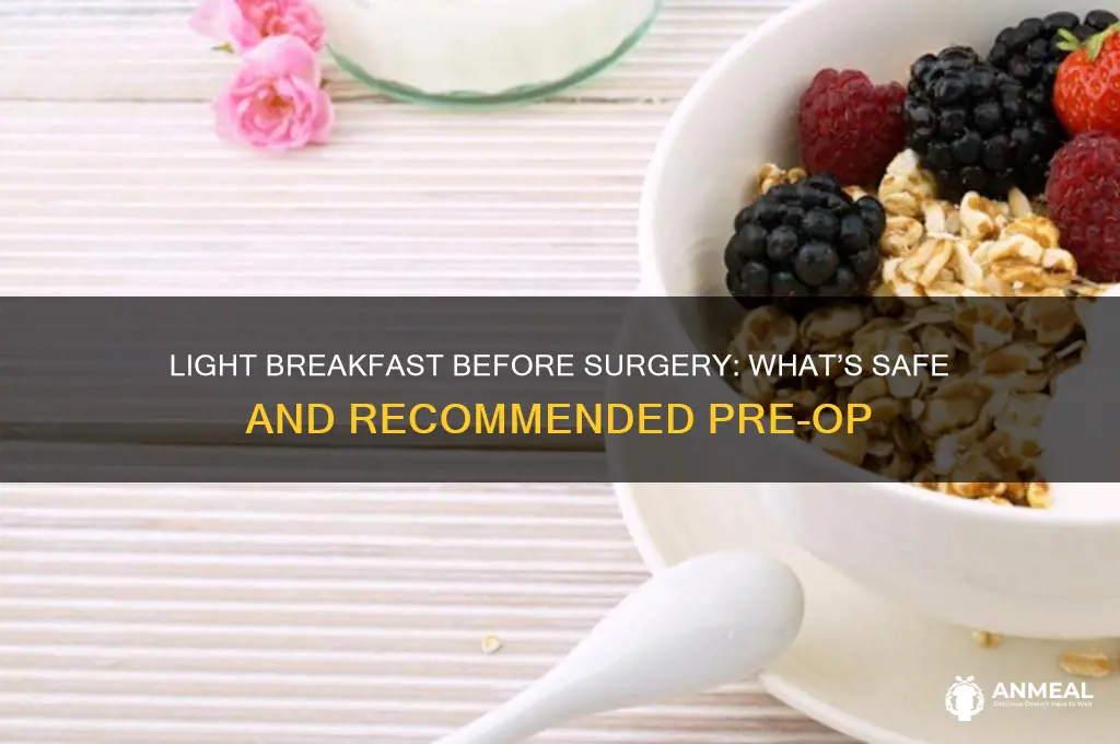 what is classed as a light breakfast before surgery