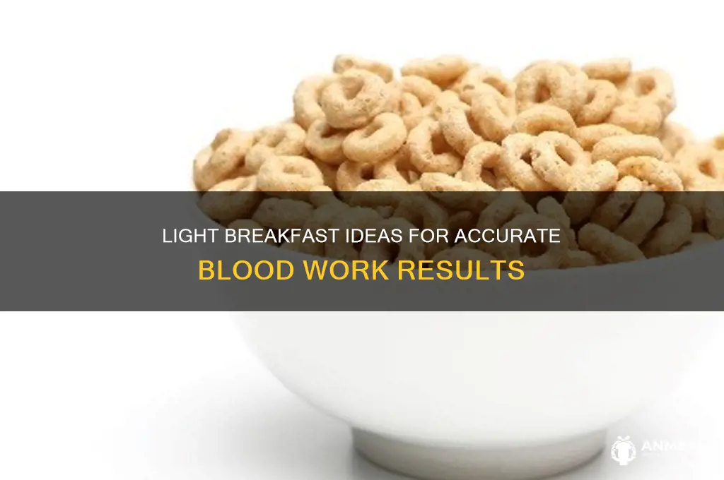 what is considered a light breakfast before blood work