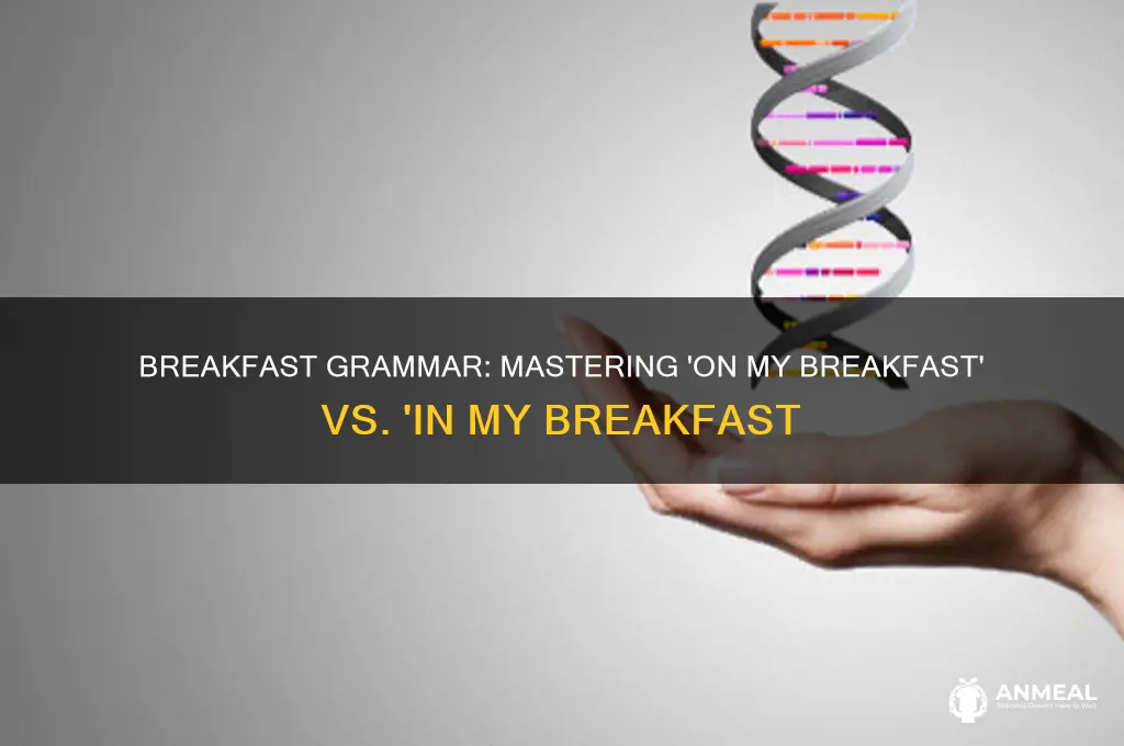 what is correct on my breakfast or in my breakfast