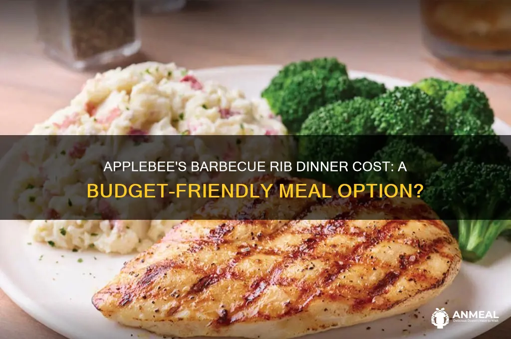 what is cost of barbecue rib dinner at applebees