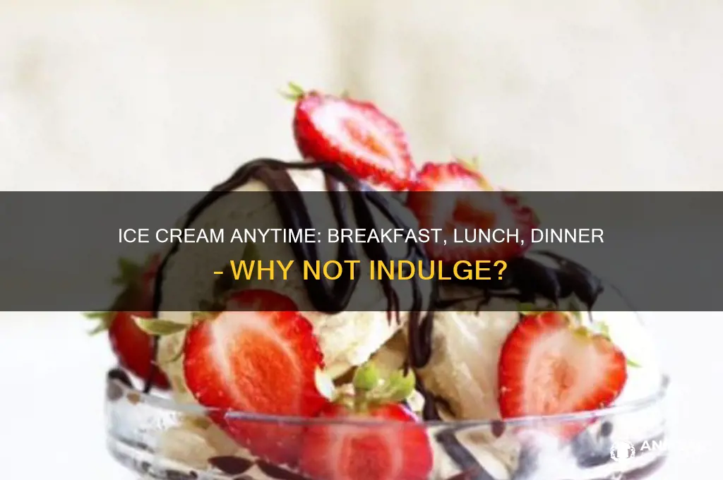what is icecream time for breakfest lunch dinner