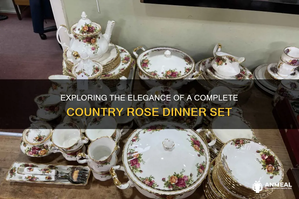 what is in a complete country rose dinner set