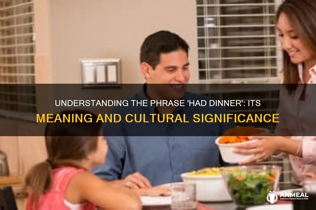 what is meaning of had dinner