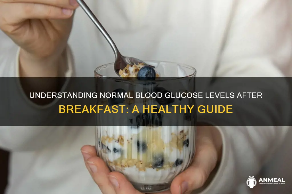 what is normal glukose after breakfast