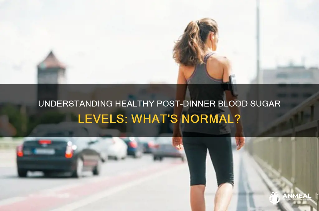 what is normal sugar level after dinner