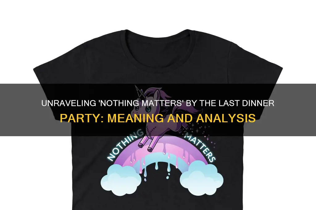 what is nothing matters by the last dinner party about