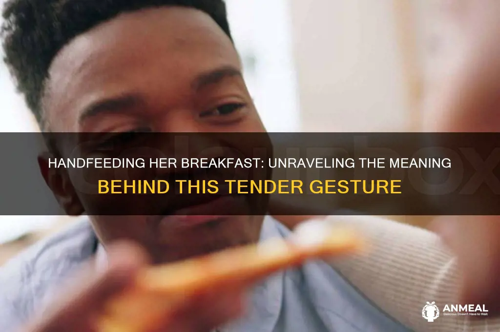 what is that mean handfeeding her breakfast