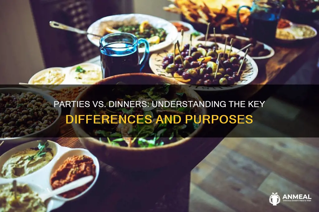 what is the diffence between a party and a dinner
