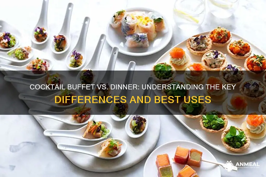 what is the difference between cocktail buffet and dinner