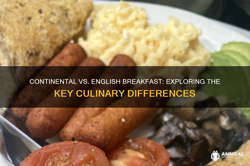 what is the difference between continental and english breakfast