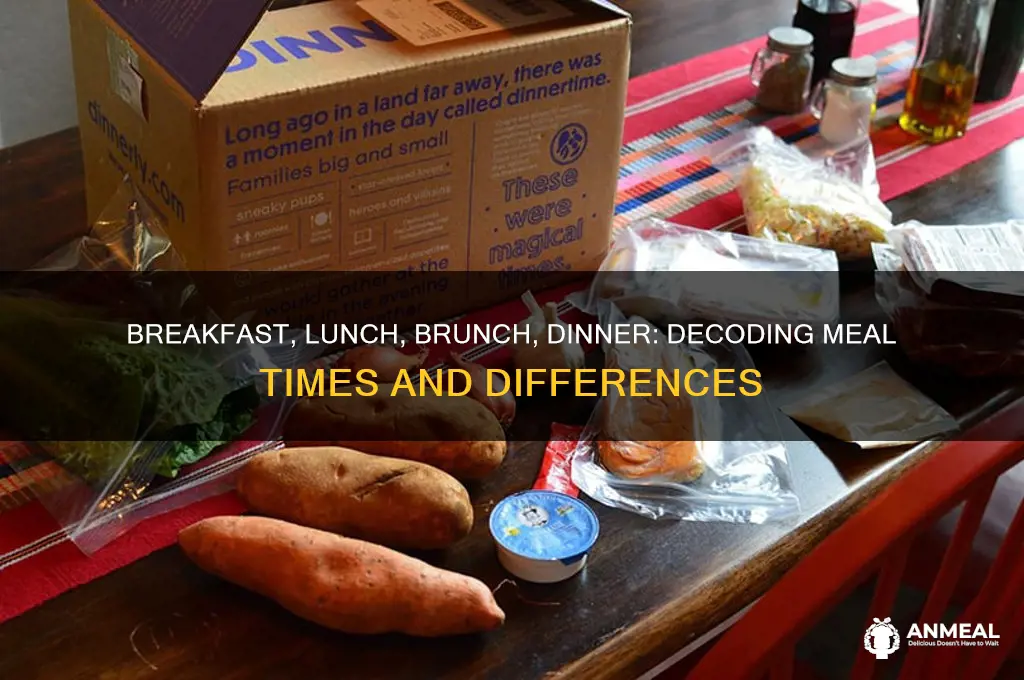 what is the exact difference between breakfast lunch brunch dinner
