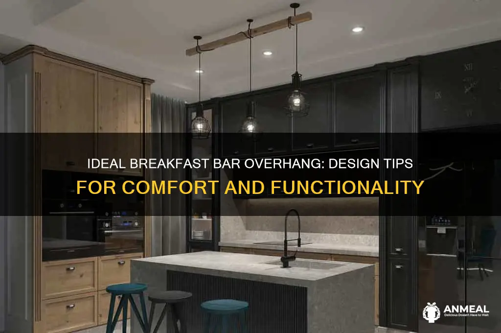 what is the minimum overhang for a breakfast bar