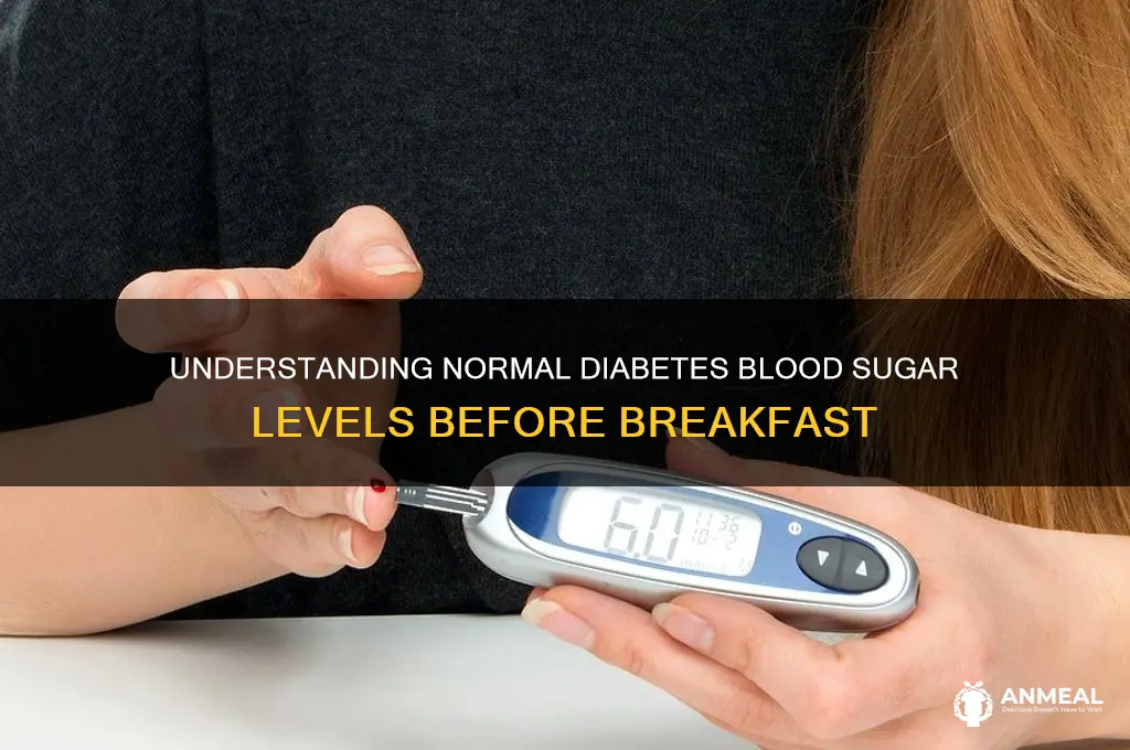 what is the normal range of diabetes before breakfast