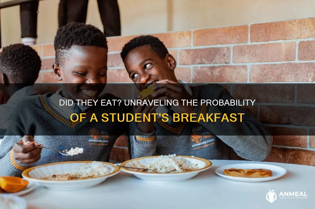 what is the probability that the student had breakfast