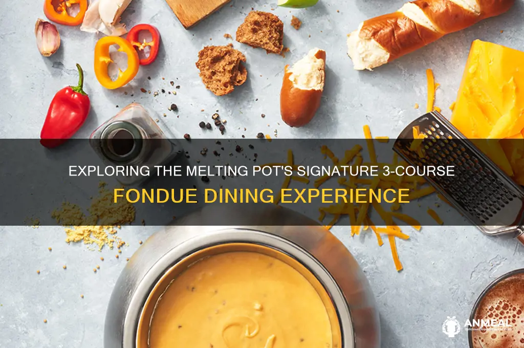 what is3 course dinner at melting pot
