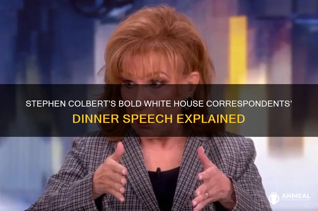 what made stephen colbert famous at the white house dinner
