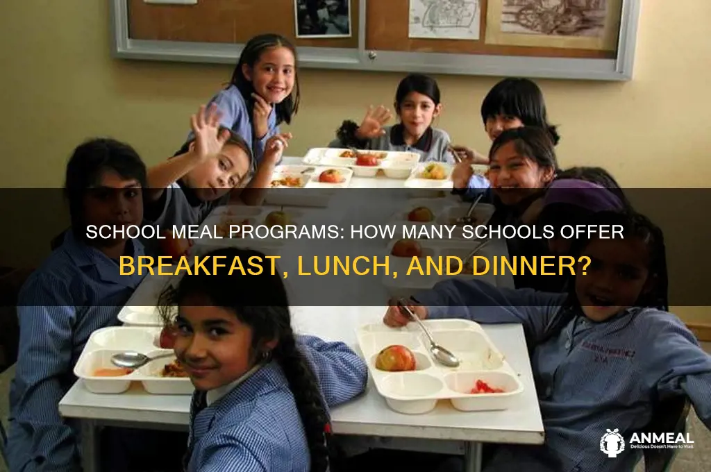 what percentage of schools provide breakfast lunch and dinner