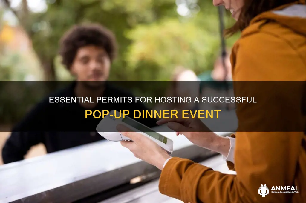 what permit do i need for a pop up dinner