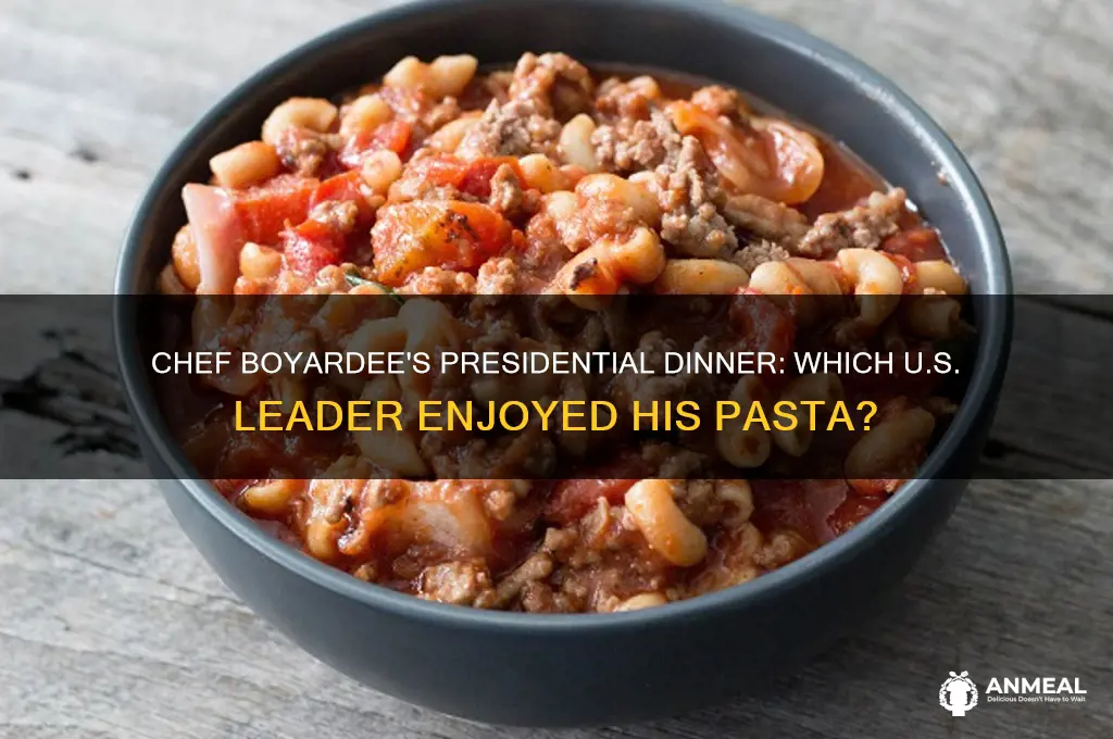 what president did chef boyardee prepare dinner for