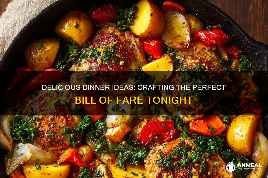 what shall we have for dinner bills of fare