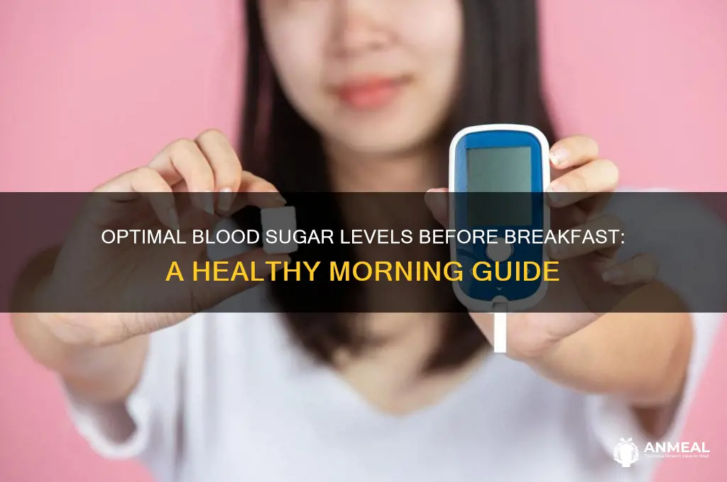 what should be blood sugar level before breakfast