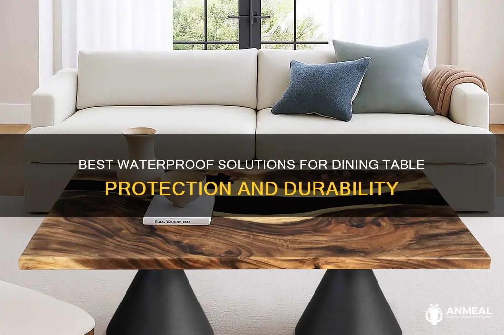 what should we apply on dinnning table for water proffing