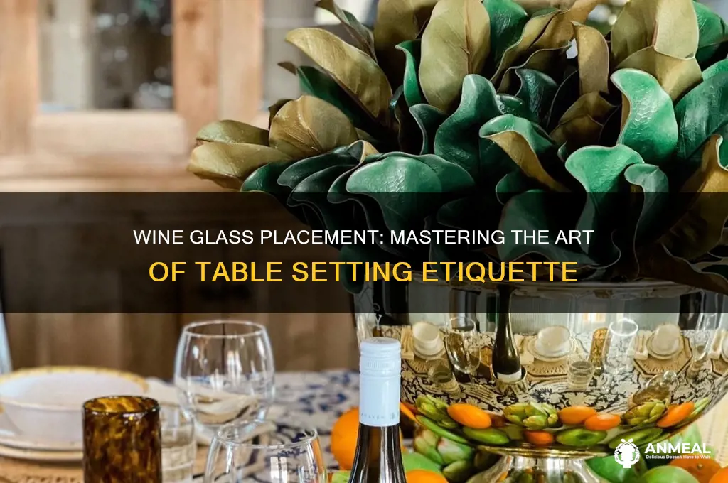 what side of dinner plate does wine glass go