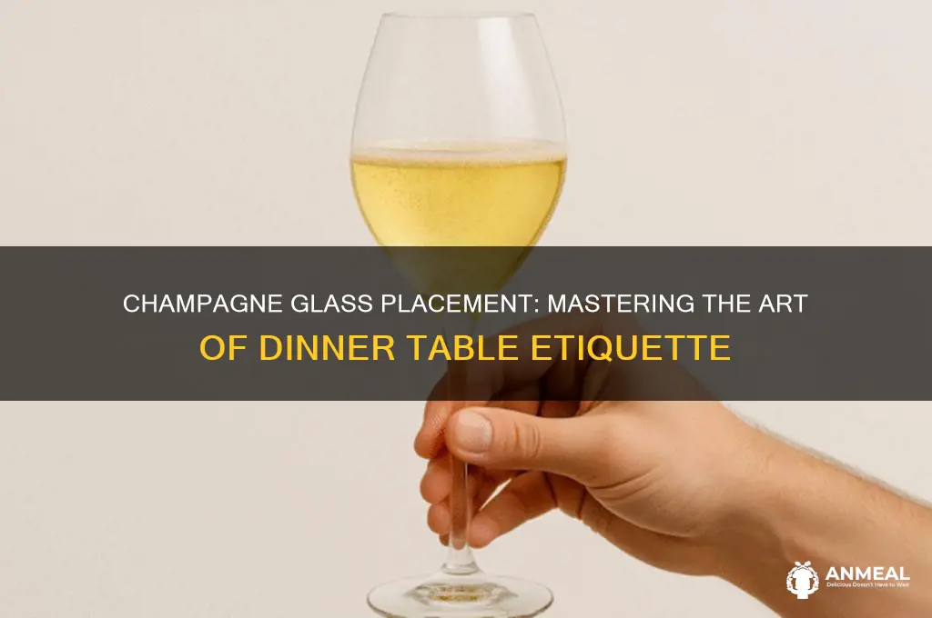 what side of the dinner plate do champagne glasses go