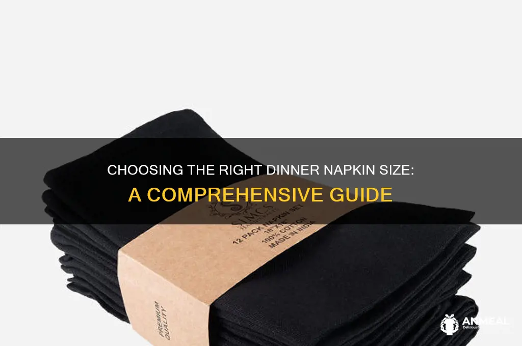 what sizes do dinner napkins come in