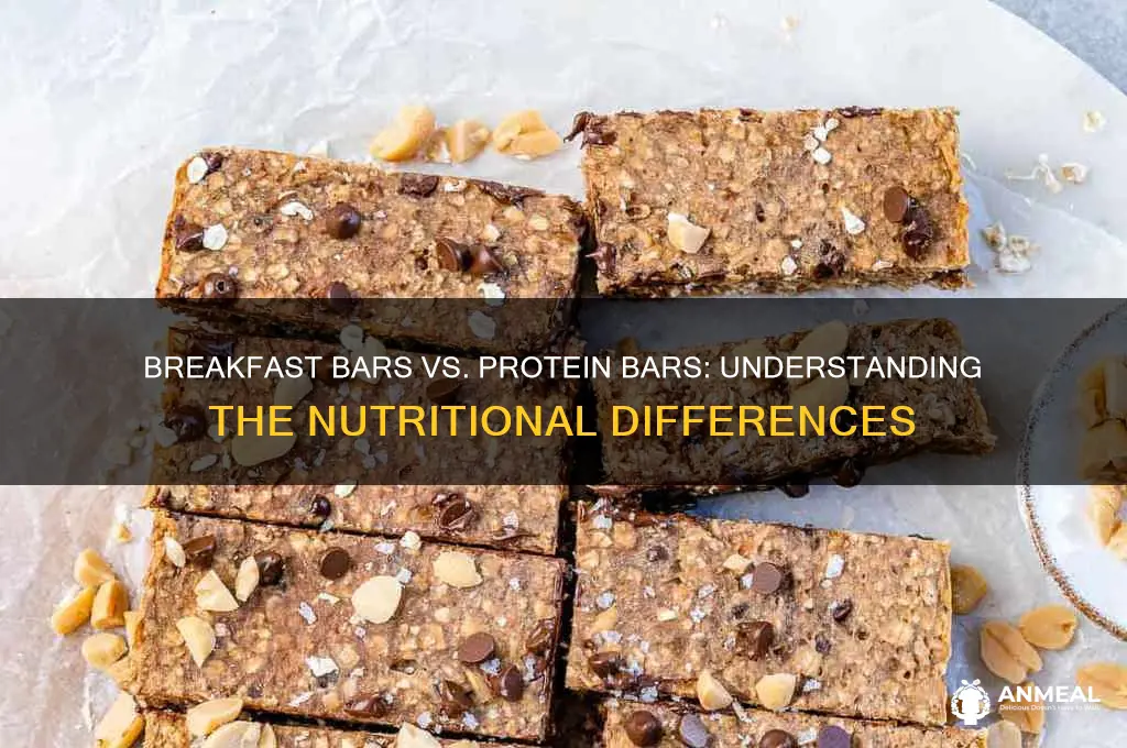 what the difference between breakfast bar and protein bar