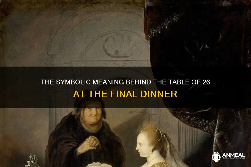 what the table of 26 mean at the final dinner