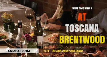 Dinner Time at Toscana Brentwood: Perfect Timing for Your Meal
