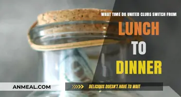 When Do United Clubs Transition from Lunch to Dinner Service?